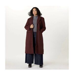 The Drop Liam Oversized Long Coat Decadent Chocolate 2XL NEW Lined Jacket